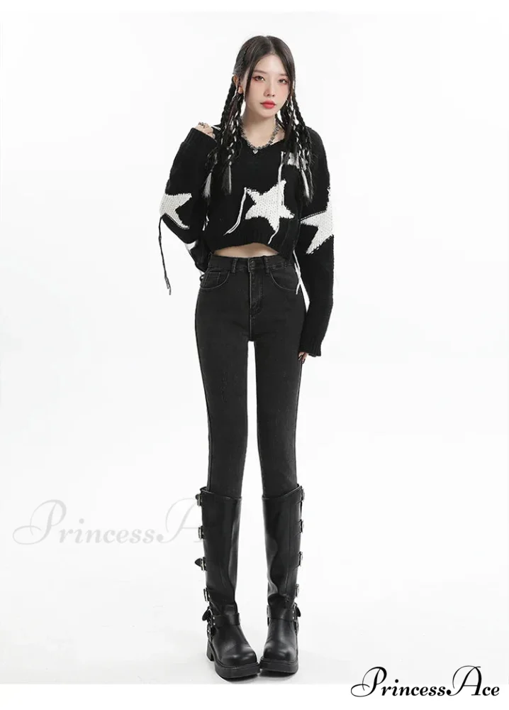 Winter Women Thick Velvet High Waist Skinny Casual Lady Denim Pencil Pants Plus Size Fleece Warm Slim Fit Stretch Trousers Jean - Image 3