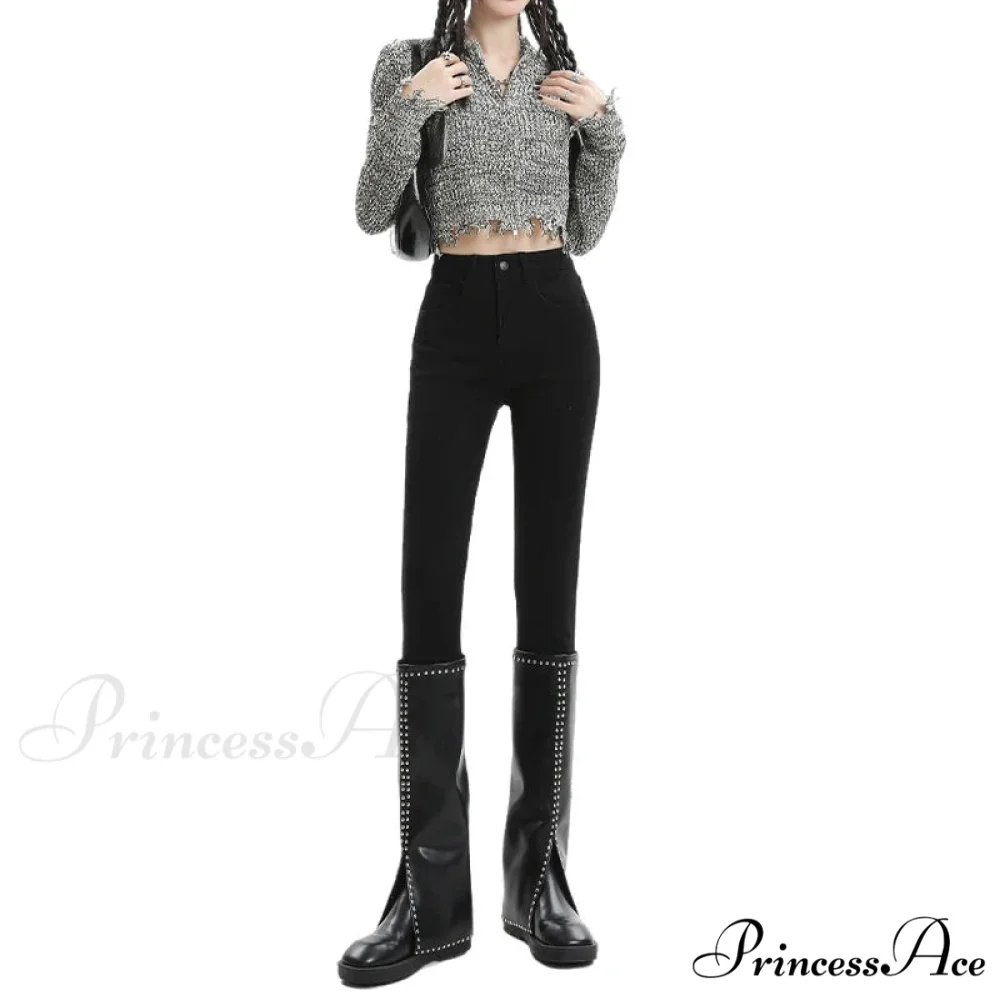 Winter Women Thick Velvet High Waist Skinny Casual Lady Denim Pencil Pants Plus Size Fleece Warm Slim Fit Stretch Trousers Jean - Image 4