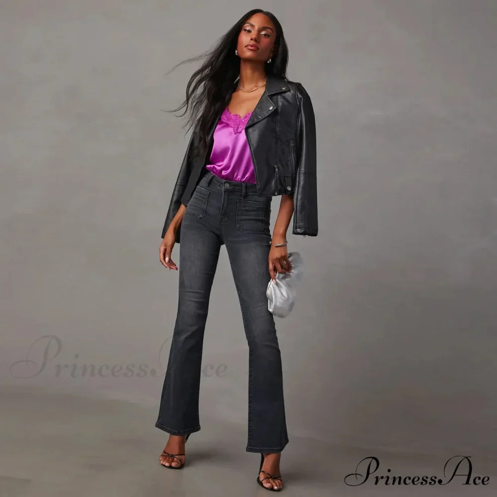 2024 High Stretch Flare Women Boot Cut Fashion Slim Denim Flare Pants Autumn Winter Casual Ladies Trousers S-2XL Jean - Image 4