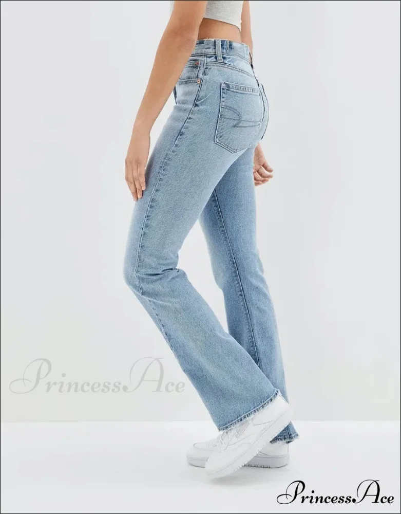 2024 New Slit Slim Flare Women's High Waist Fashion Flared Pants Streetwear Jean - Image 3