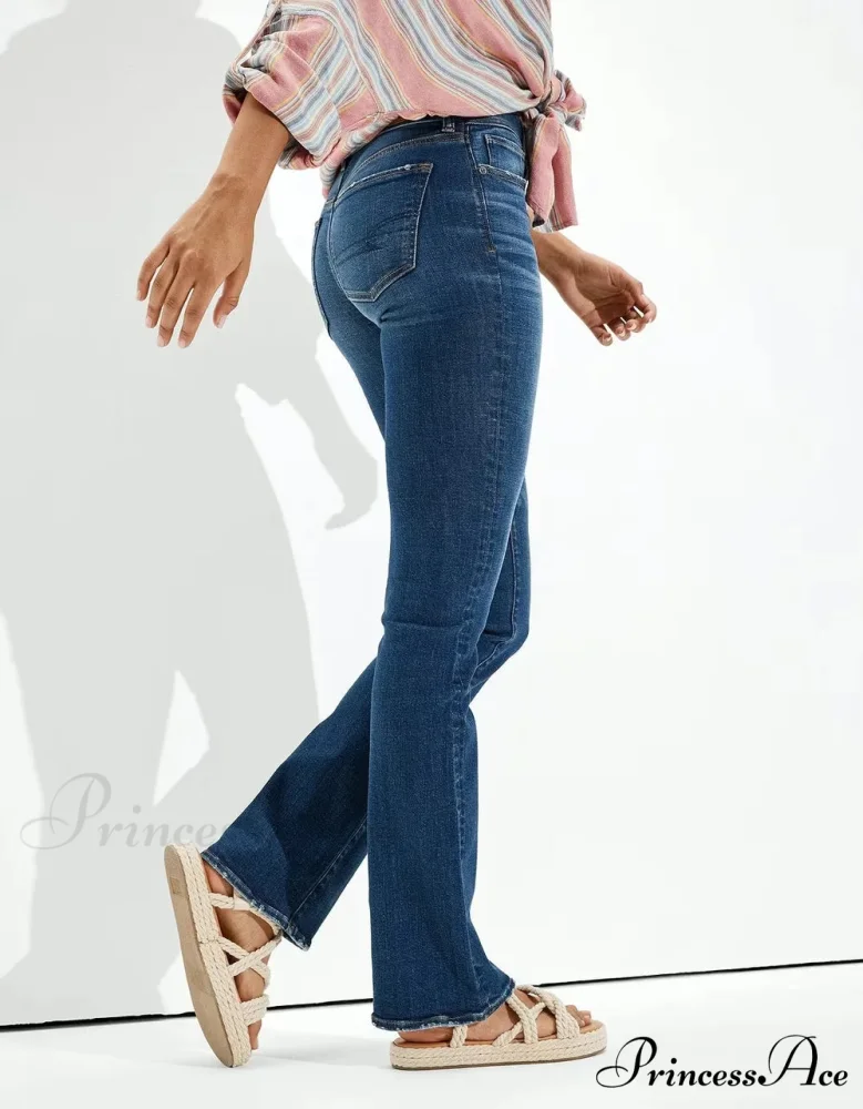 Vintage Flare Wide Leg High Waist Fashion Stretch Pocket Denim Jean - Image 5