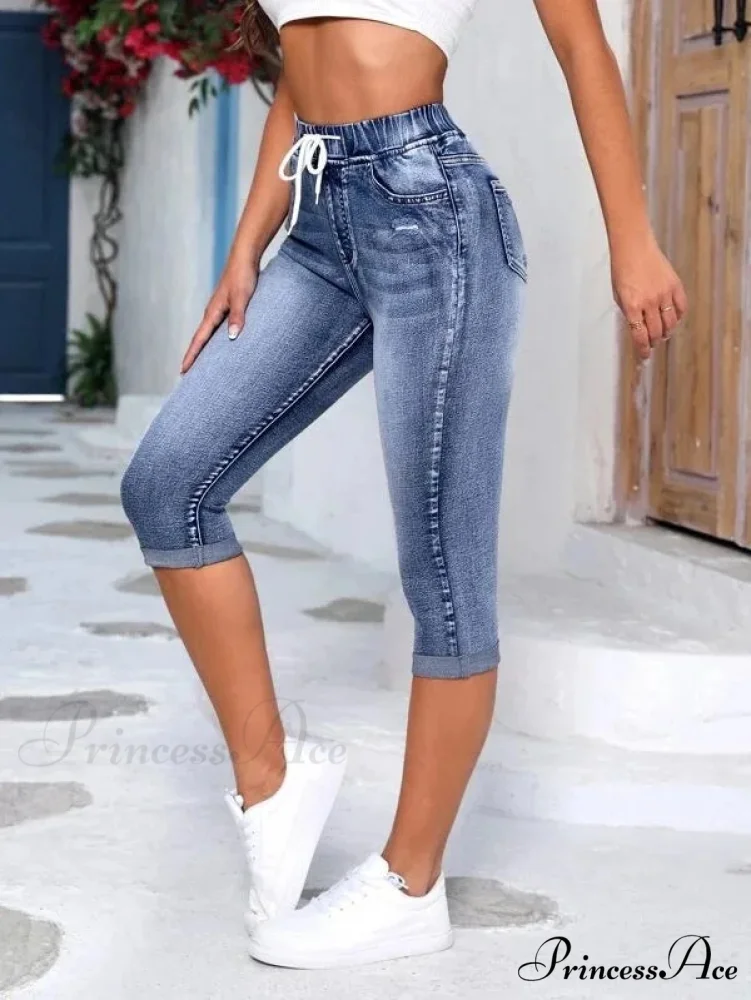 High Stretch Skinny Elastic Calf-Length Casual Fashion Female New Jean - Image 3