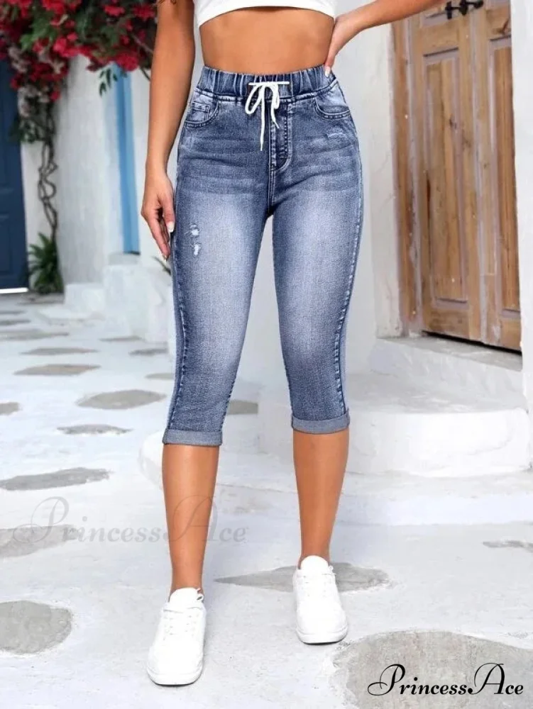 High Stretch Skinny Elastic Calf-Length Casual Fashion Female New Jean - Image 4