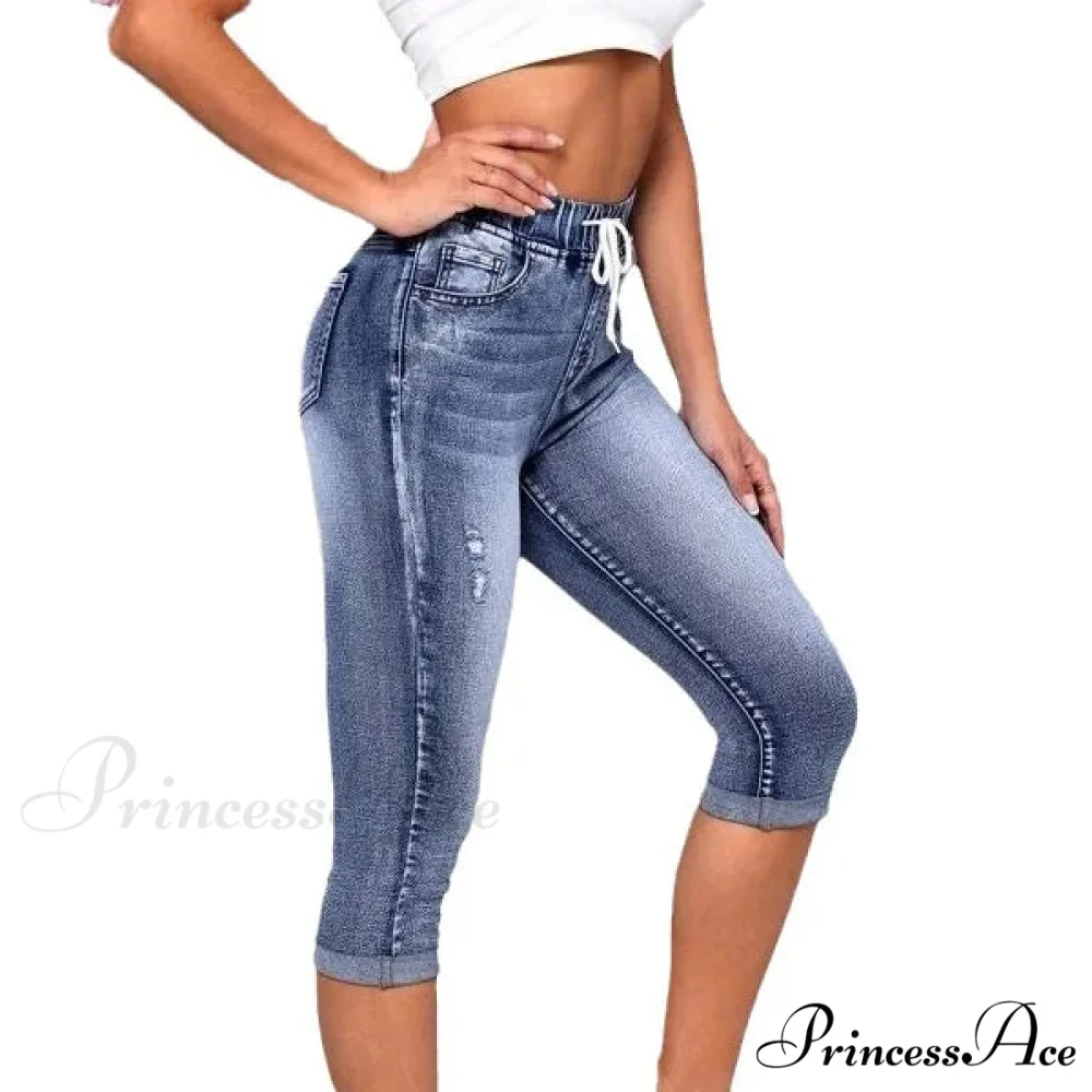 High Stretch Skinny Elastic Calf-Length Casual Fashion Female New Jean - Image 5