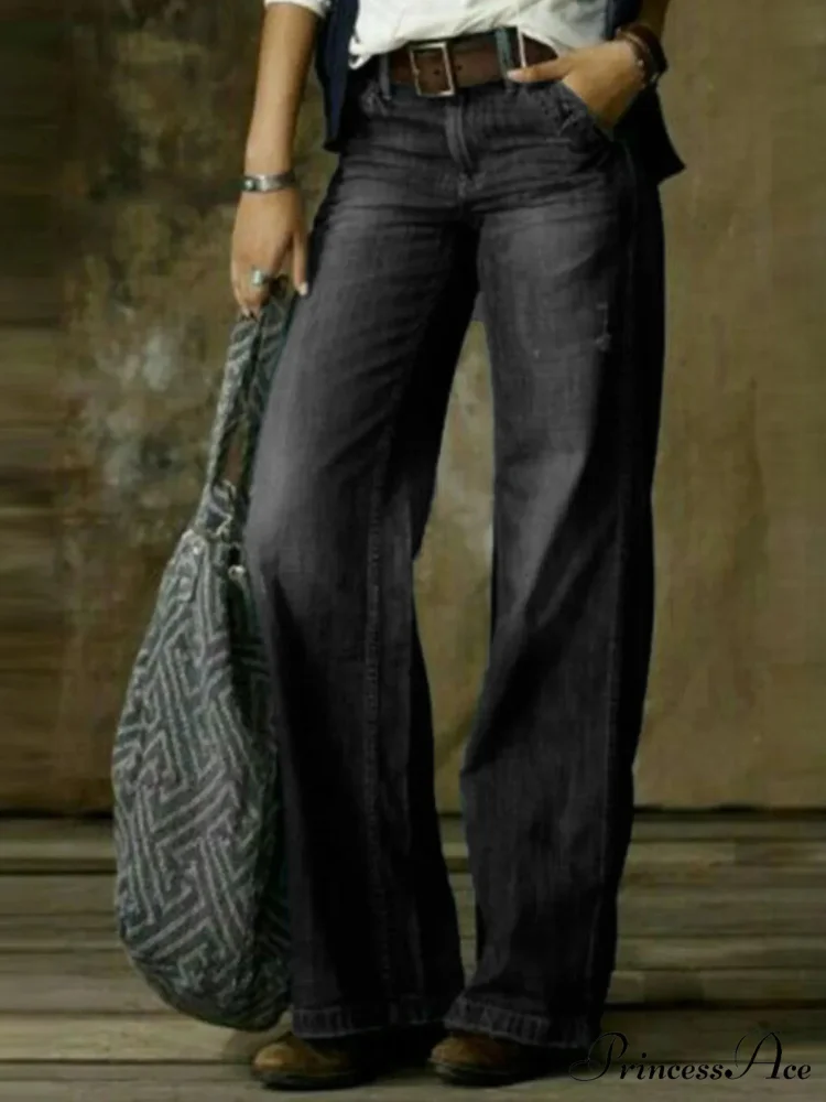 Vintage Style Loose Wide Leg Harajuku Streetwear Straight Denim Fashionable Jean - Image 2