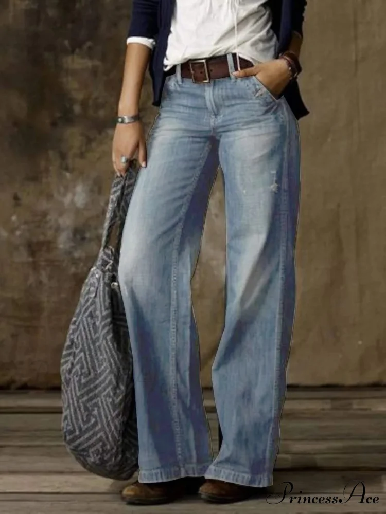 Vintage Style Loose Wide Leg Harajuku Streetwear Straight Denim Fashionable Jean - Image 3