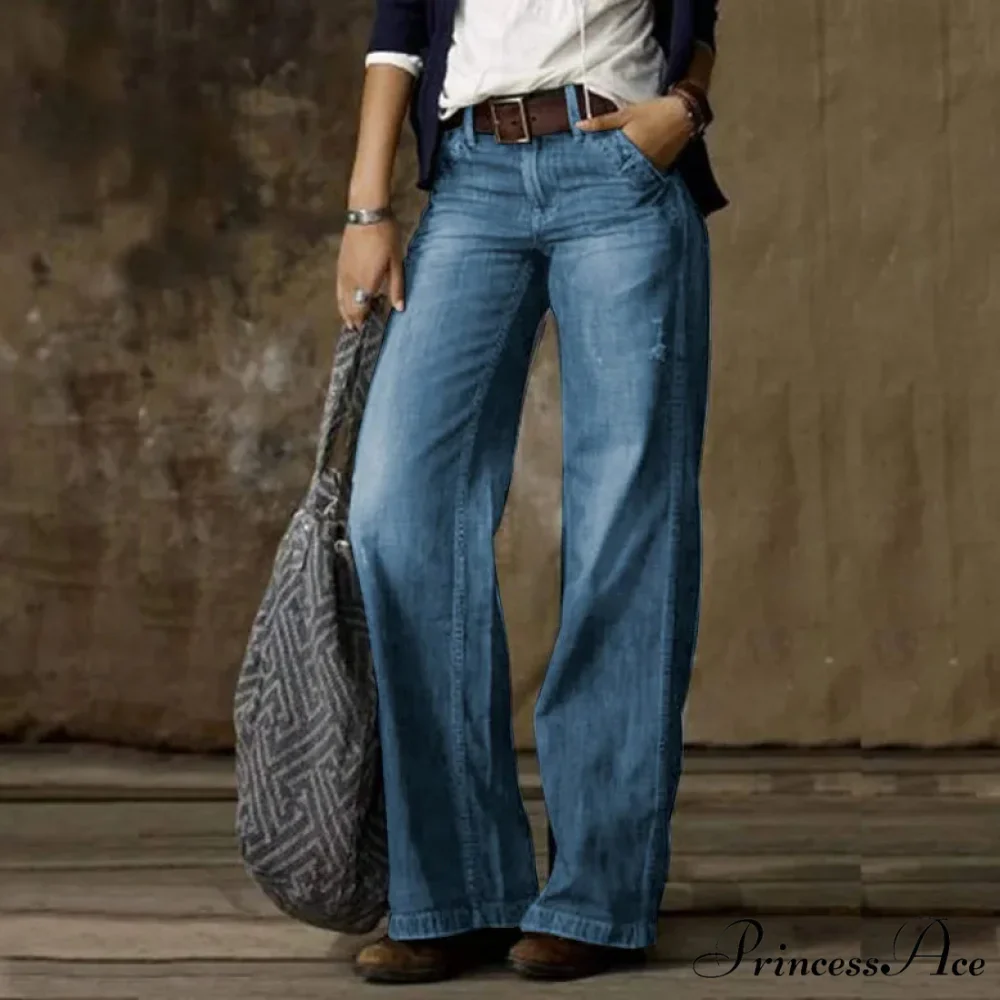 Vintage Style Loose Wide Leg Harajuku Streetwear Straight Denim Fashionable Jean - Image 9