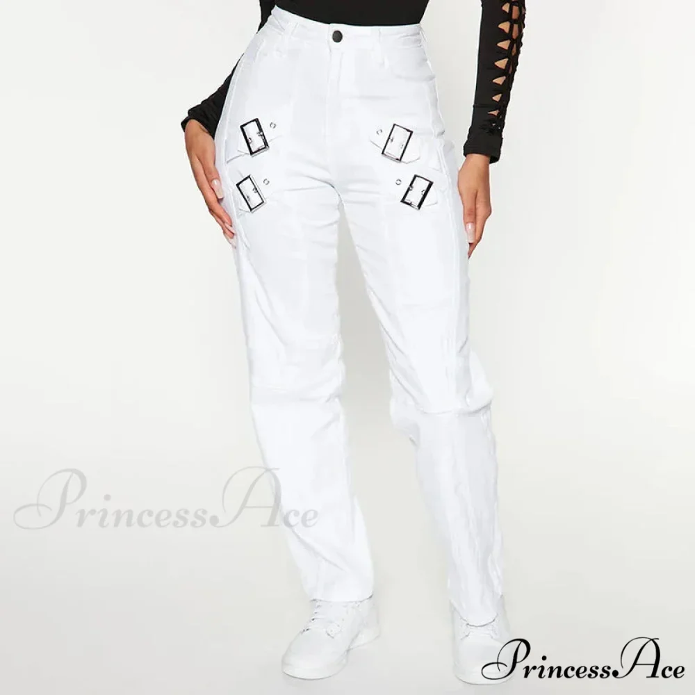 Elastic High Waist Fashion Casual Solid Washed Street Vintage Stretch Stylish Denim Jean - Image 3