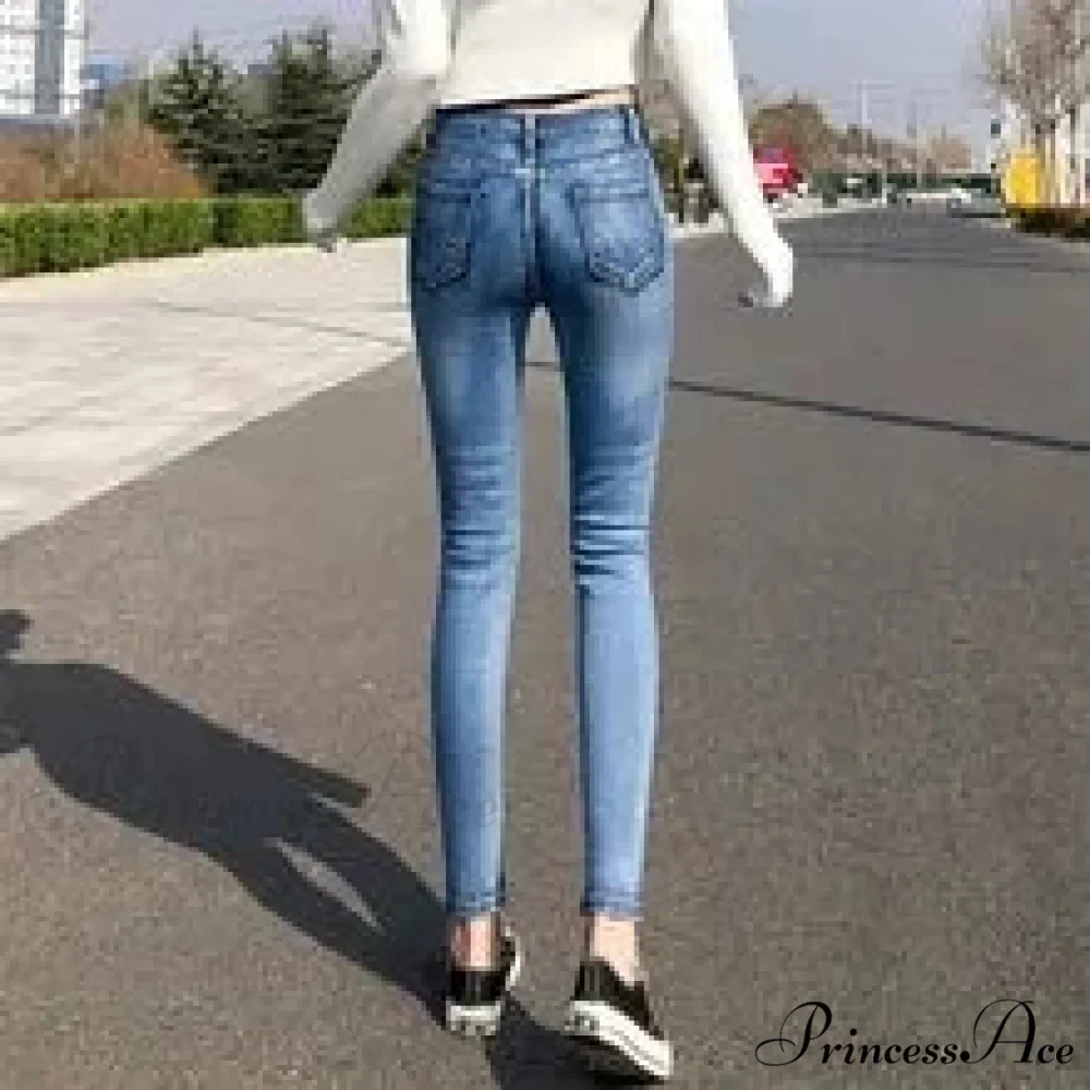 Quality Stretch Skinny Slim Fit Y2K Ripped Tight Denim Jean - Image 4