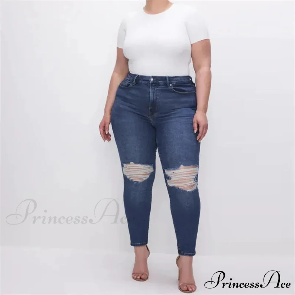 High Stretchy Skinny Full Length Plus Size Curvy Fitting Fashionable Pencil Jean - Image 3