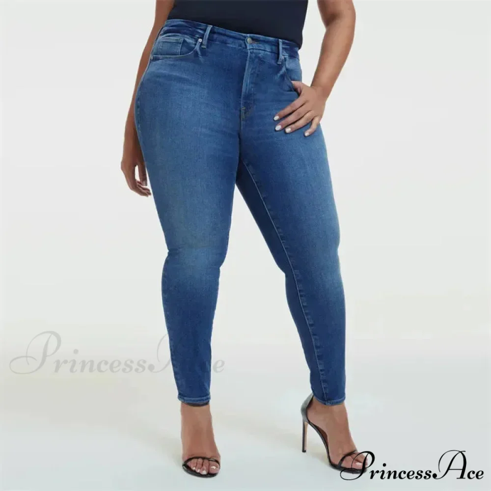 High Stretchy Skinny Full Length Plus Size Curvy Fitting Fashionable Pencil Jean - Image 4