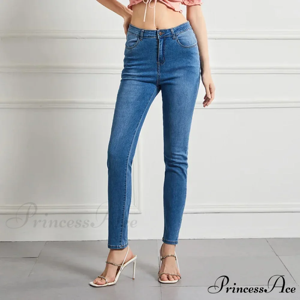 Elastic Slim High Waist Small Feet Casual Autumn Winter Jean - Image 9