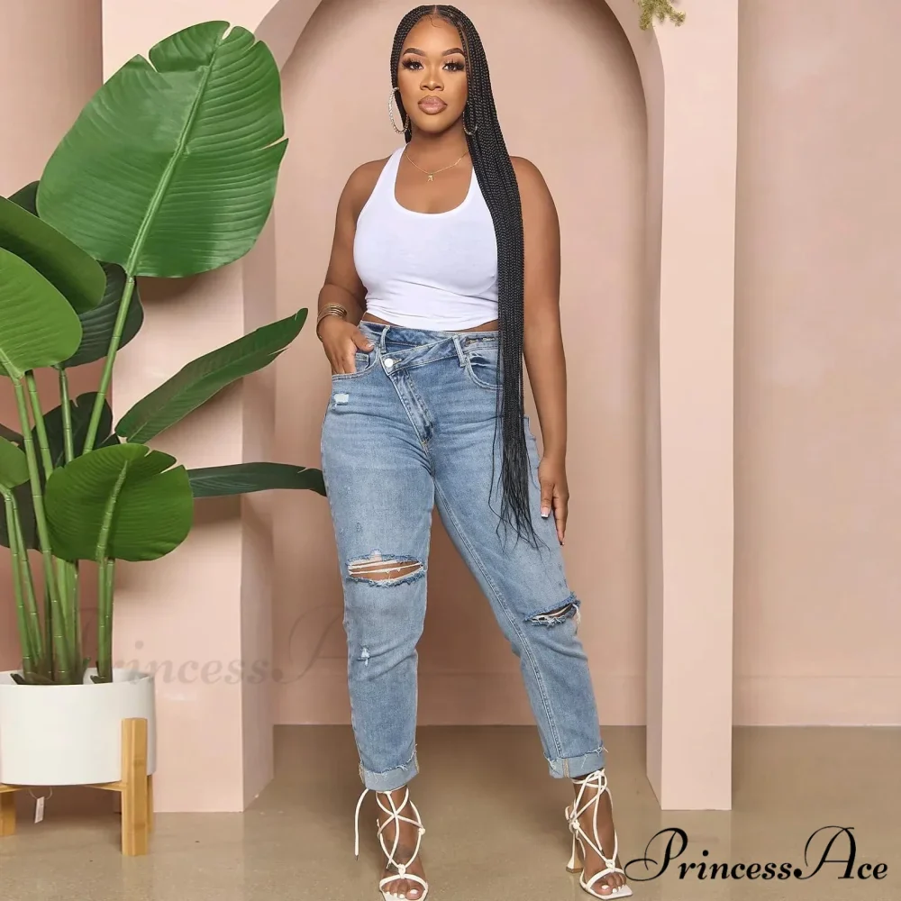 Classic Fashion Stretch Ripped Streetwear Denim Jean - Image 3