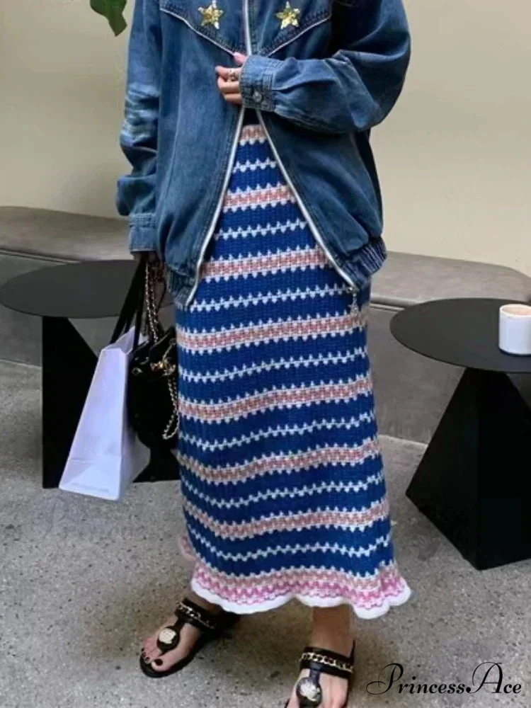 Colorful Elegant A-line Slim Fashion Black Chic Autumn Winter Midi Skirt - Image 4