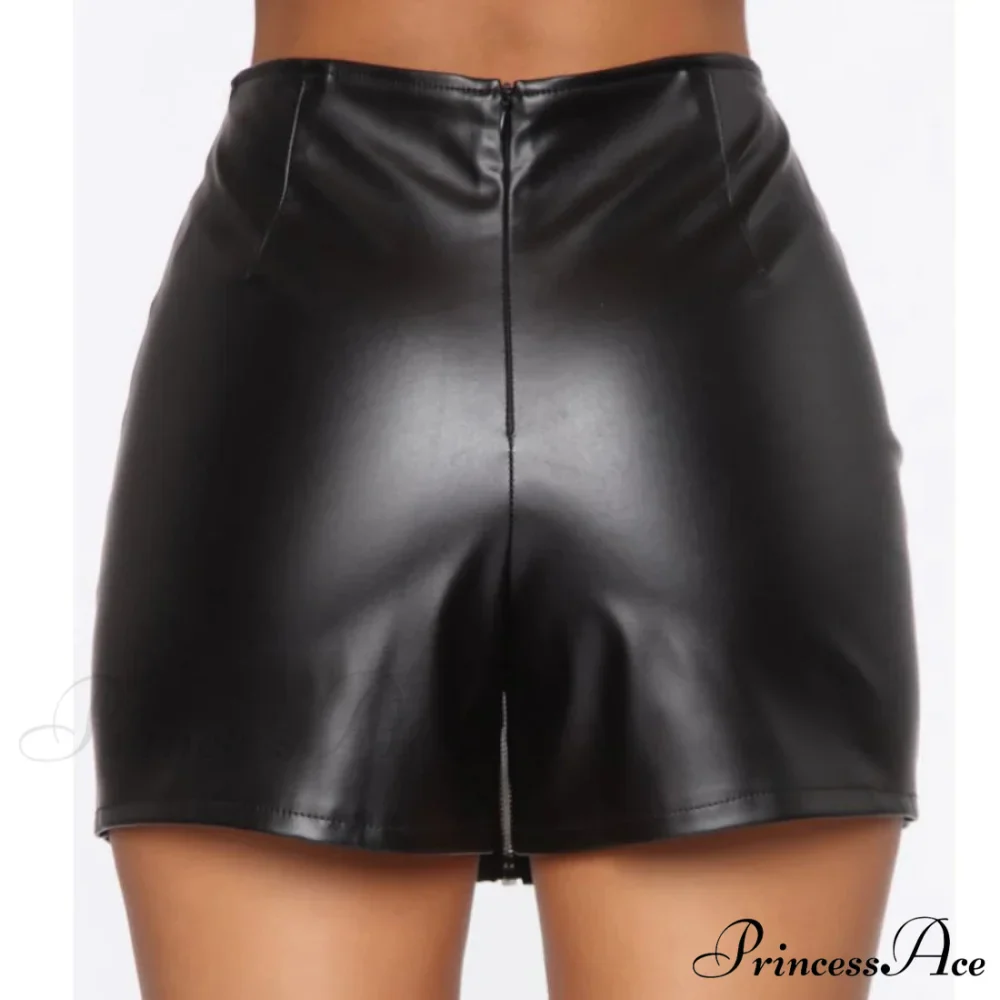 Sexy Slim Fit Solid Color Y2k Mini Leather Chic Trendy Summer Skirt - Image 5