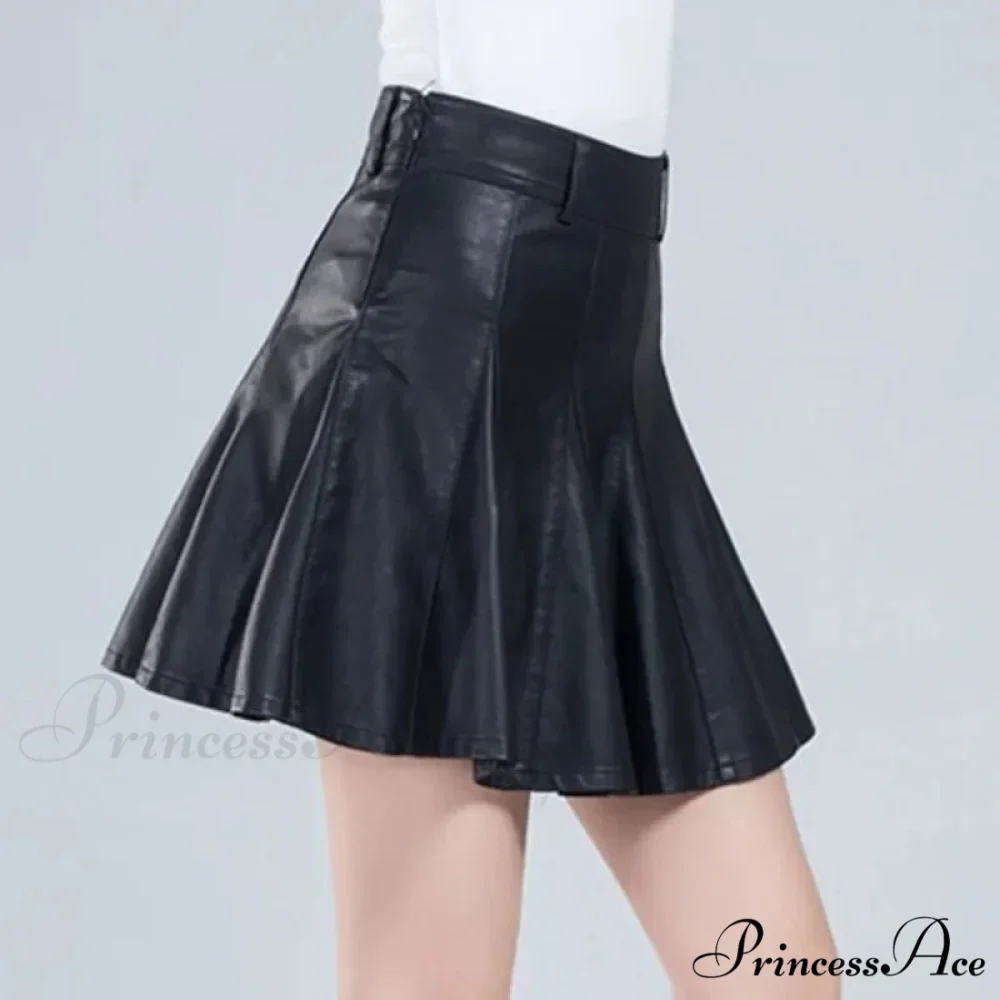 Elegant Plus Size New Fashion Korean Genuine Real Leather High Waist Sexy Skirt - Image 2