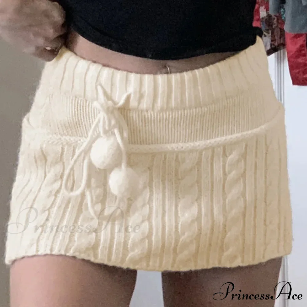 Autumn Winter Fashion Twist Wool Woven Age-Reducing Commuter Decorated Skirt - Image 2