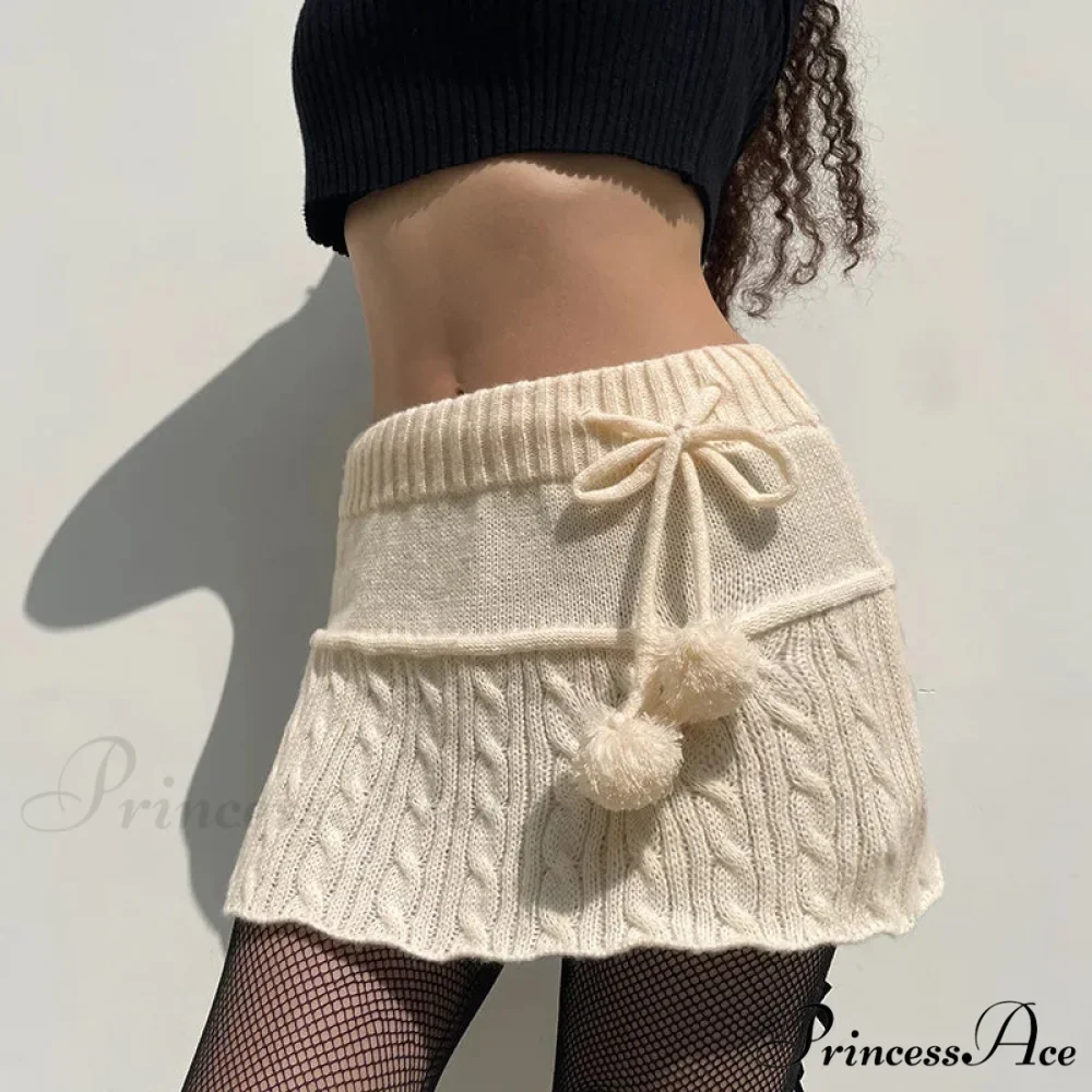 Autumn Winter Fashion Twist Wool Woven Age-Reducing Commuter Decorated Skirt - Image 3
