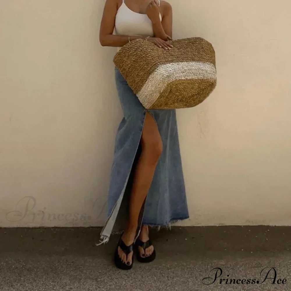 Autumn Winter Fashion High Waist Split Vintage Long Denim Wrapped Skirt - Image 3