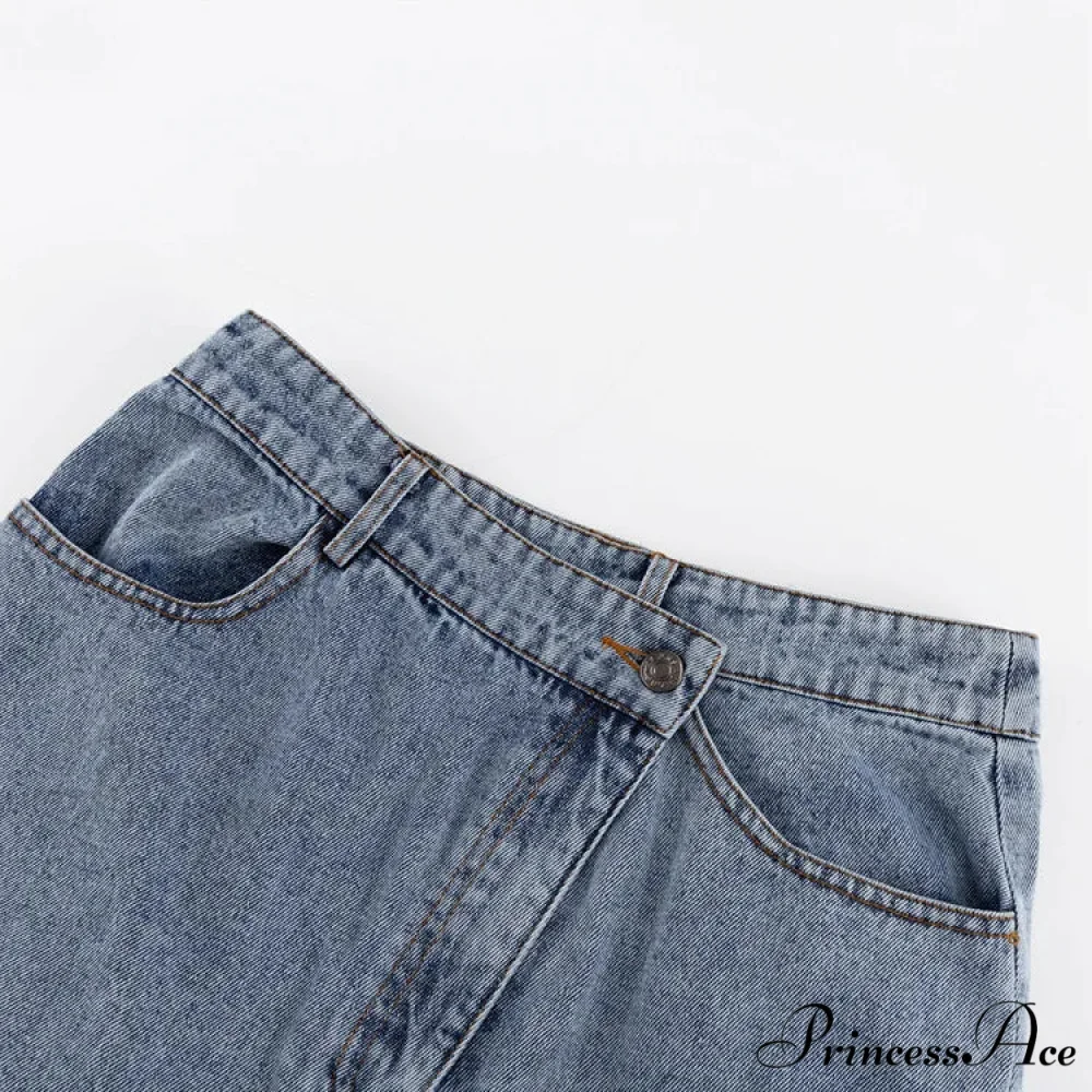 Autumn Winter Fashion High Waist Split Vintage Long Denim Wrapped Skirt - Image 5