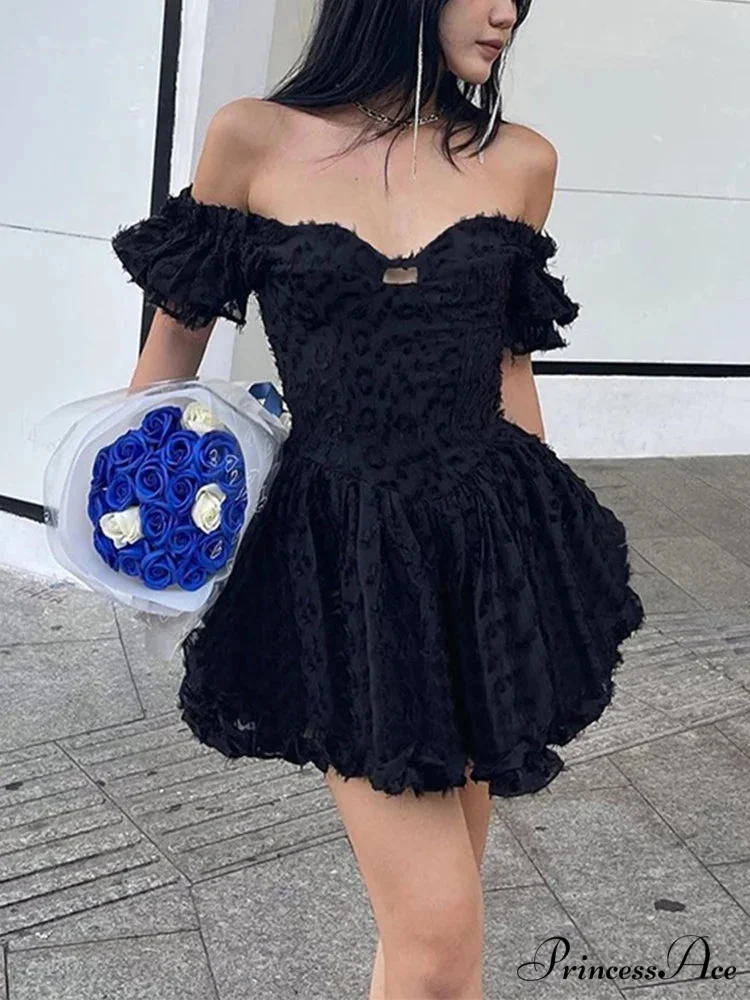 Gothic Lolita Women's Vintage High Waist Black Ball Gown Goth Puff Sleeve V-neck Dress - Image 4