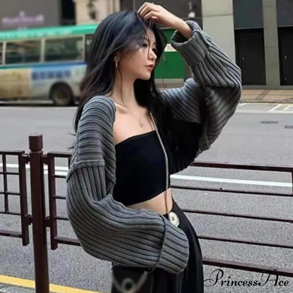 Open Front Solid Color Cropped Casual Bolero Shrug Cardigan - Image 3