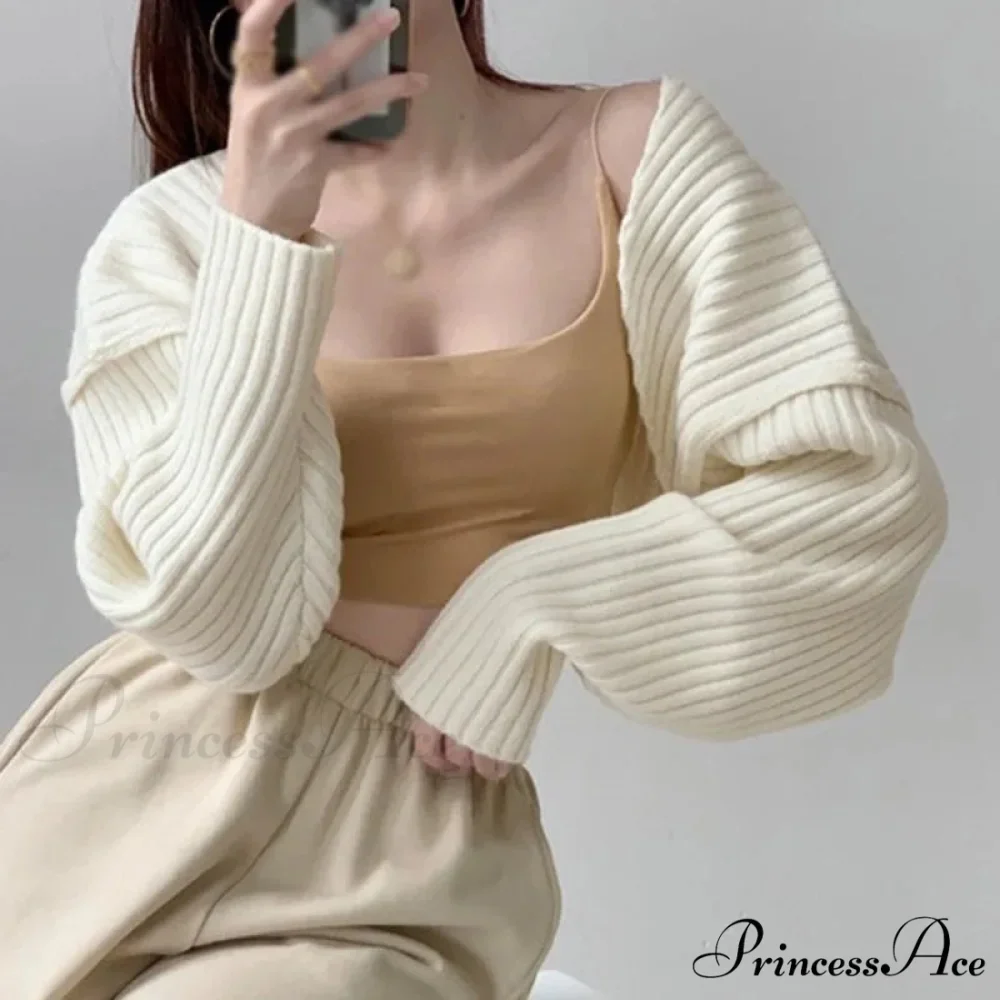 Open Front Solid Color Cropped Casual Bolero Shrug Cardigan - Image 5