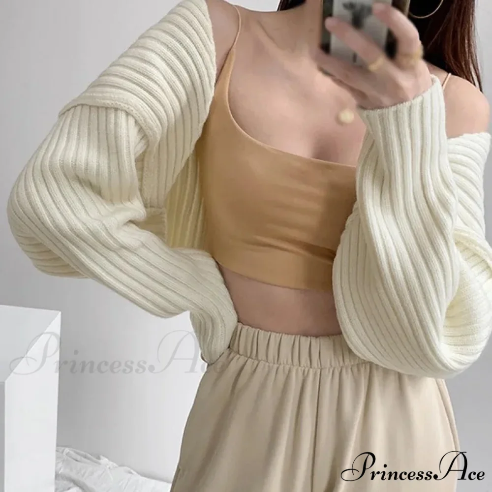 Open Front Solid Color Cropped Casual Bolero Shrug Cardigan - Image 6