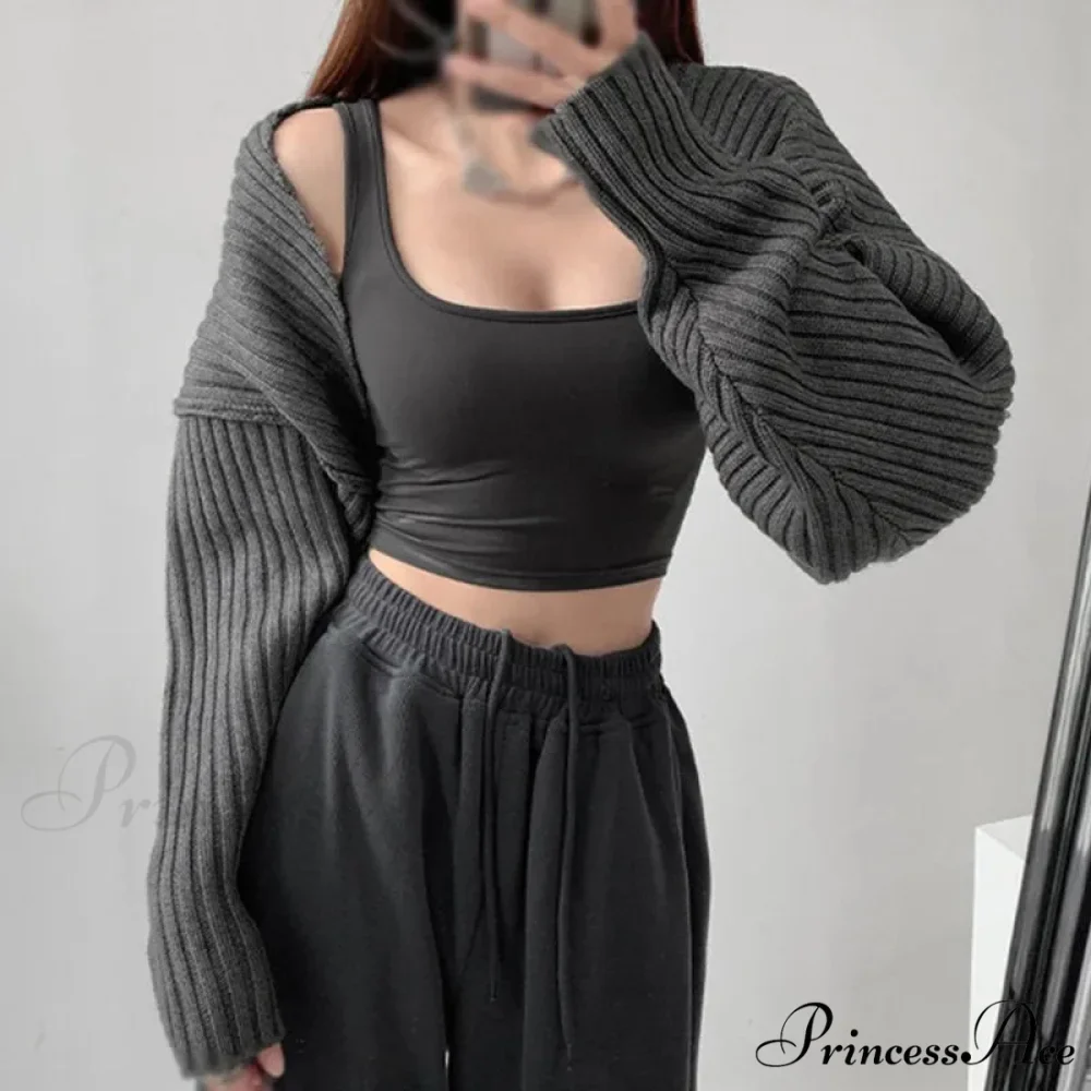 Open Front Solid Color Cropped Casual Bolero Shrug Cardigan - Image 8