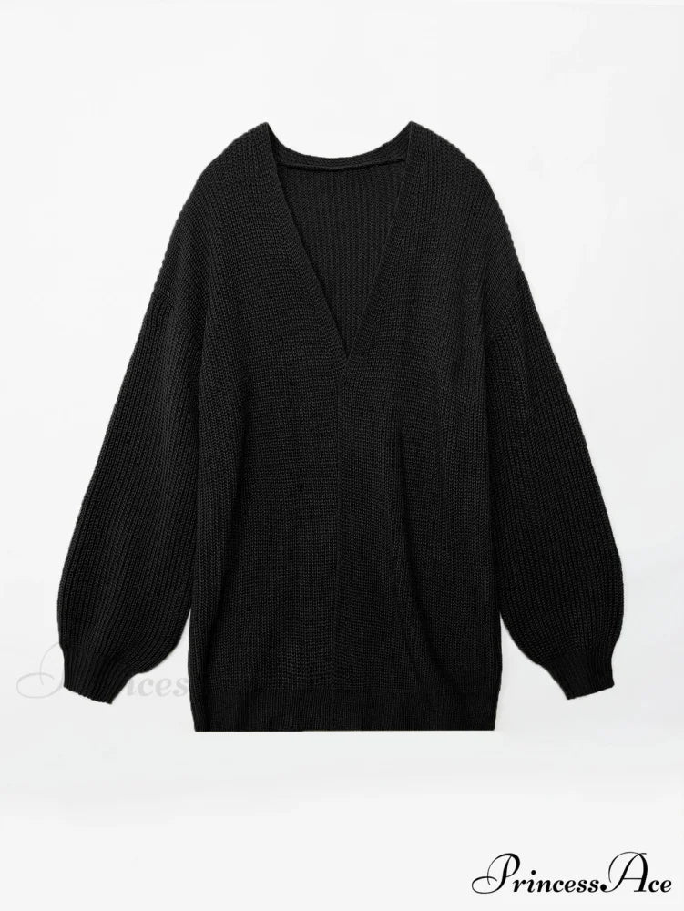 Cozy Stylish Autumn Winter Mid-length Knitwear Sweater Jacket Cardigan - Image 3