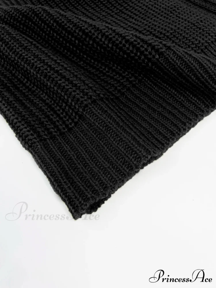 Cozy Stylish Autumn Winter Mid-length Knitwear Sweater Jacket Cardigan - Image 5