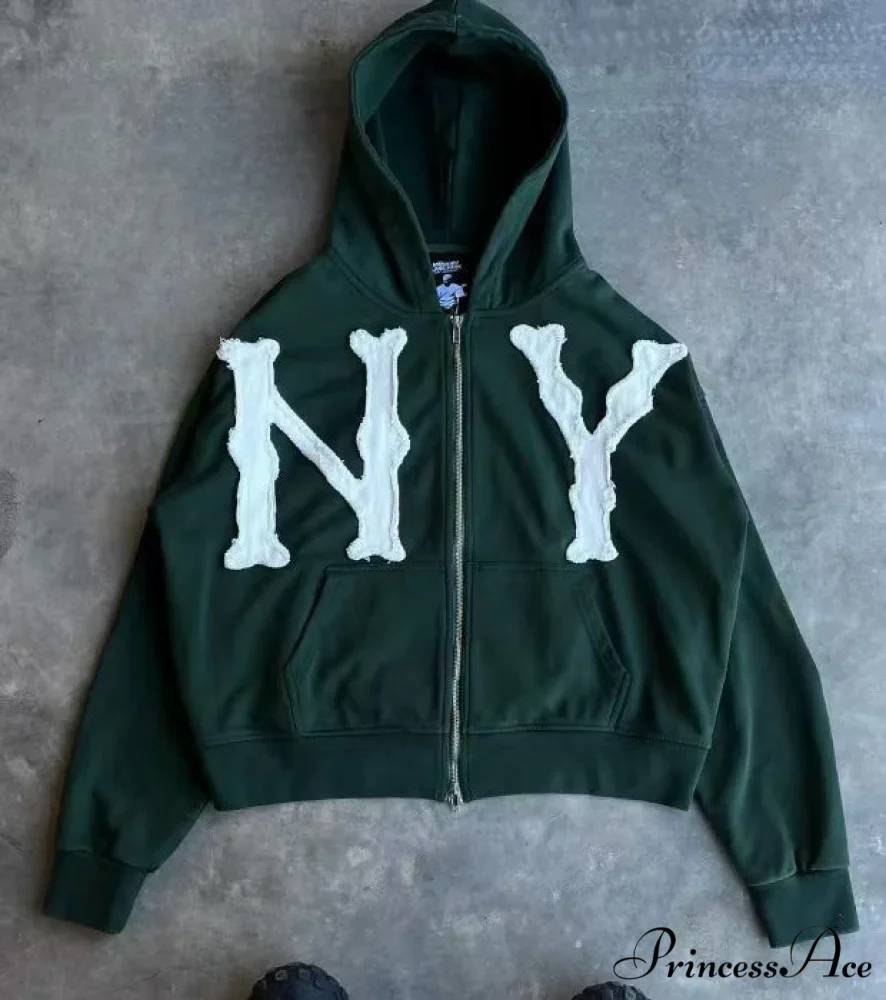 Trendy Retro Embroidered Oversized Comfortable Hoodie - Image 6