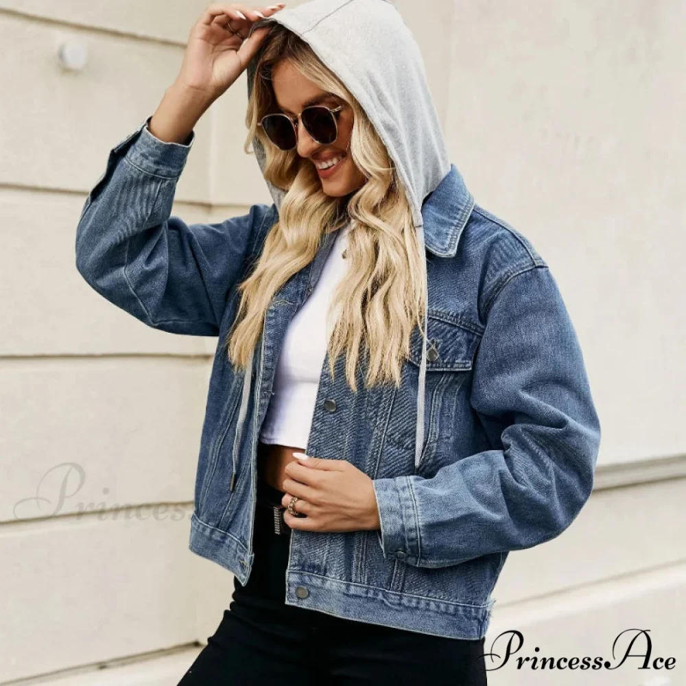 Spring Summer European American Style Short Hooded Long-sleeved Casual Jacket - Image 4