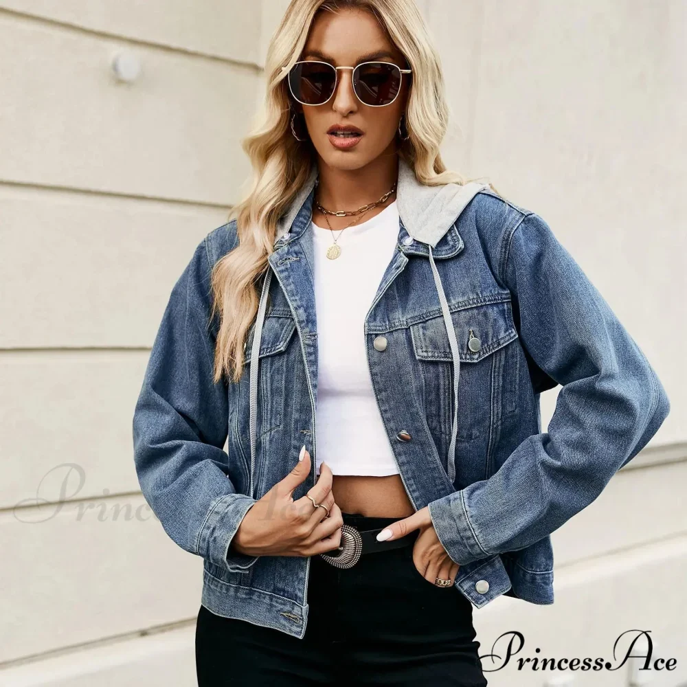 Spring Summer European American Style Short Hooded Long-sleeved Casual Jacket - Image 8
