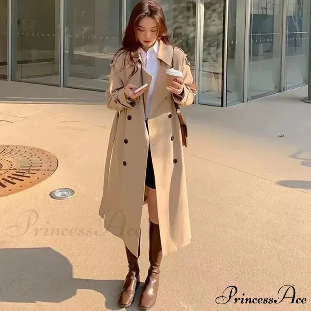 Cool Long Trench Removable Sailor Collar Pockets Belt Runway Fashion Luxury Designer Stylish Coat - Image 3