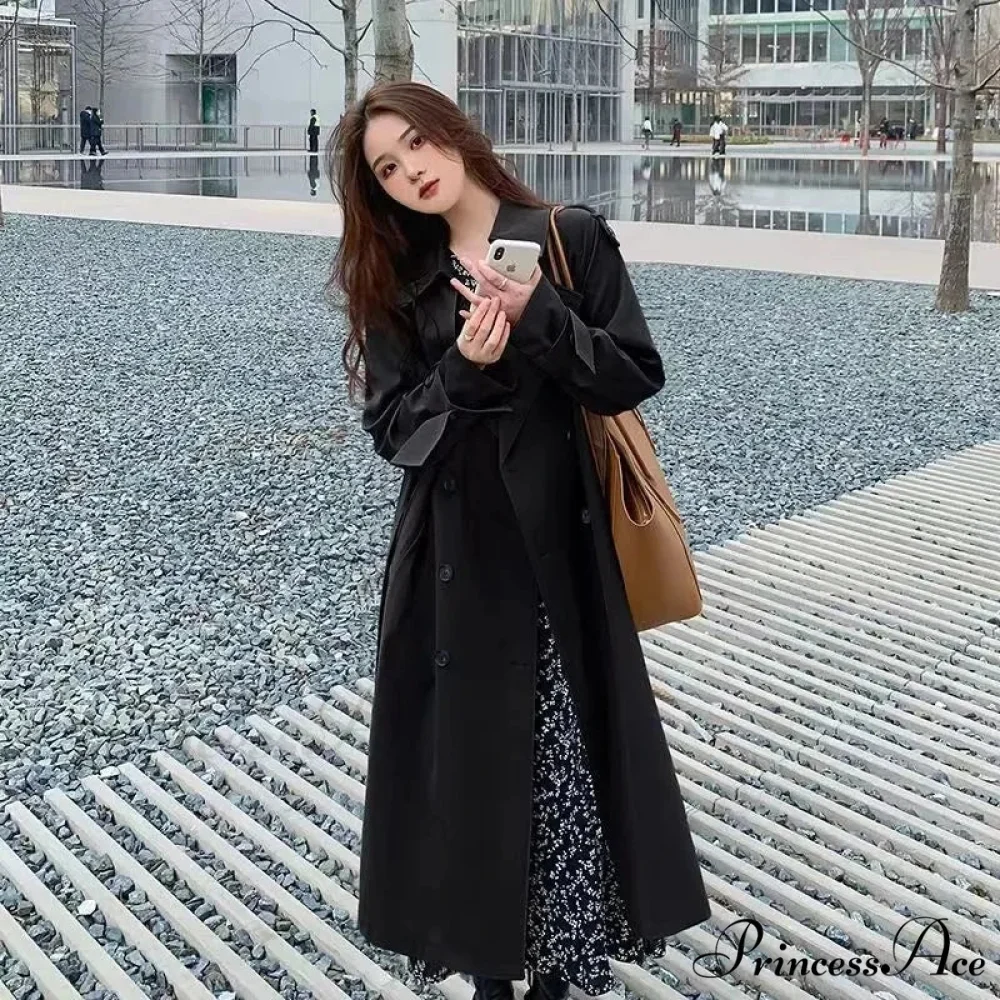 Cool Long Trench Removable Sailor Collar Pockets Belt Runway Fashion Luxury Designer Stylish Coat - Image 4