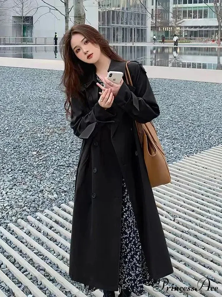 Cool Long Trench Removable Sailor Collar Pockets Belt Runway Fashion Luxury Designer Stylish Coat - Image 7