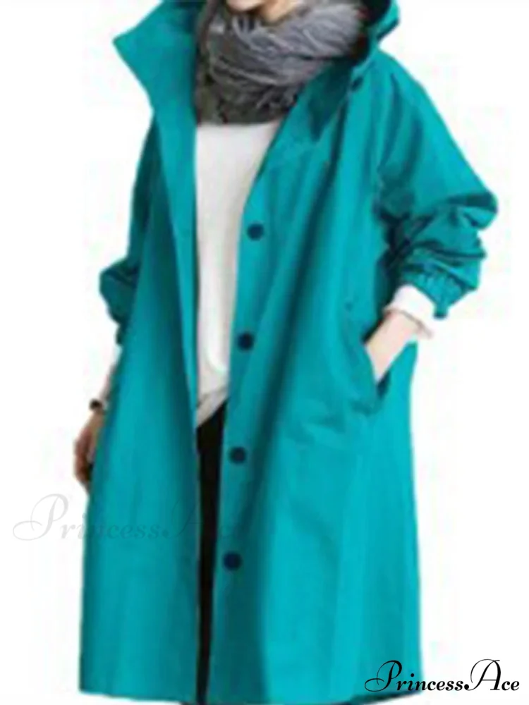 Double Breasted Vintage Notched Neck Pockets Long Sleeve Solid Loose Street Outfit Stylish Coat - Image 4