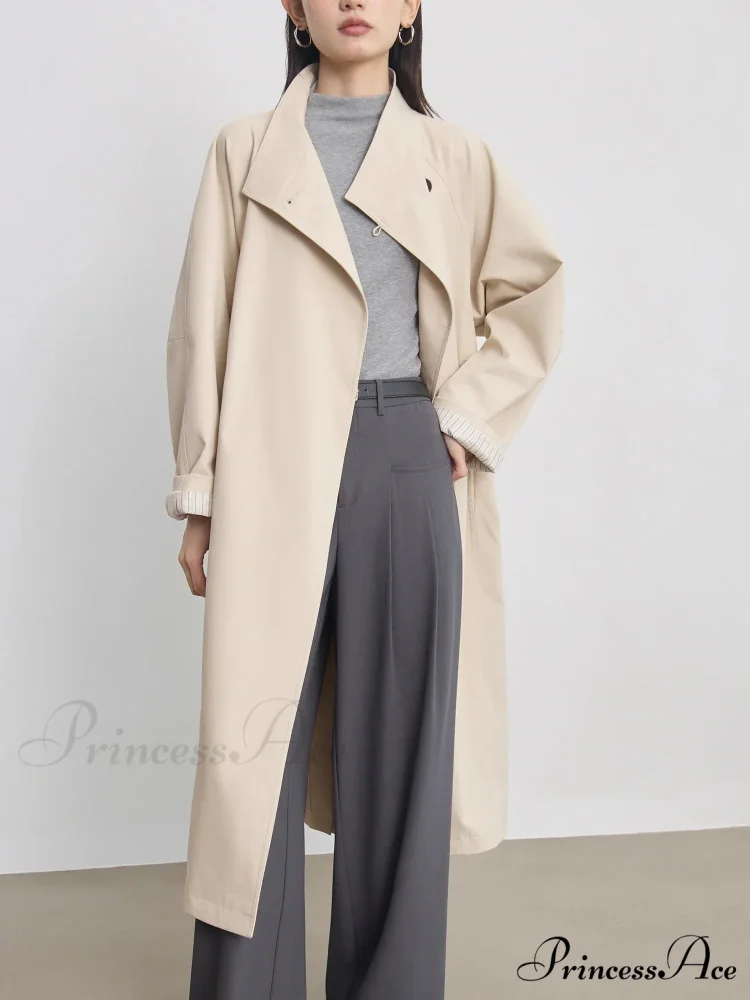Autumn Extra Long Flowy Oversized Casual Belt Double Breasted Loose Korean Fashion 2024 Stylish Coat - Image 2