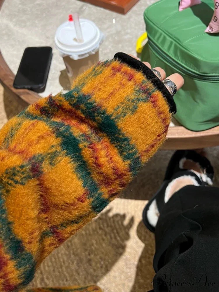 Autumn Winter Long Loose Retro Colorful Woolen Double Breasted Luxury Designer 2024 Stylish Coat - Image 3