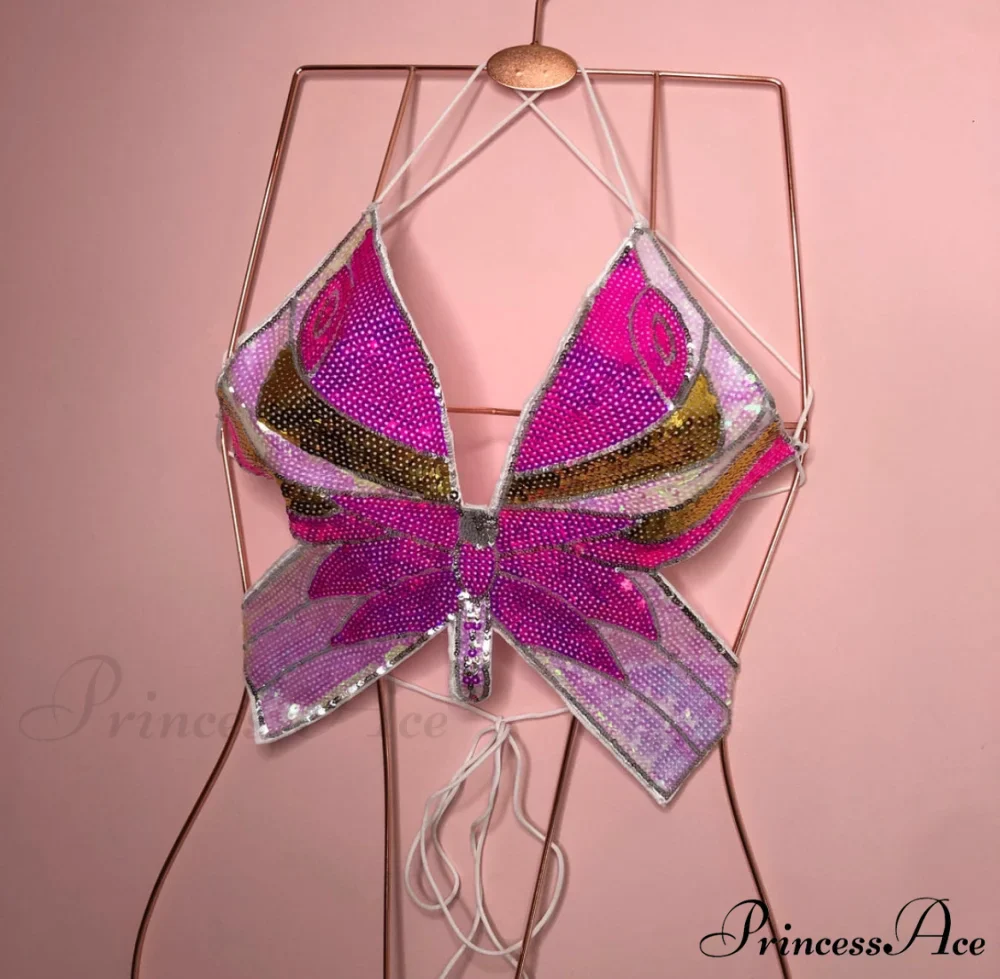 HALSEY BUTTERFLY Stylish SEQUIN TOP - Image 3