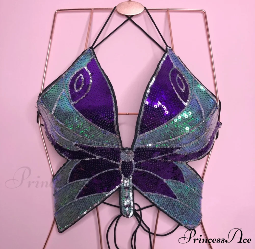 HALSEY BUTTERFLY Stylish SEQUIN TOP - Image 4