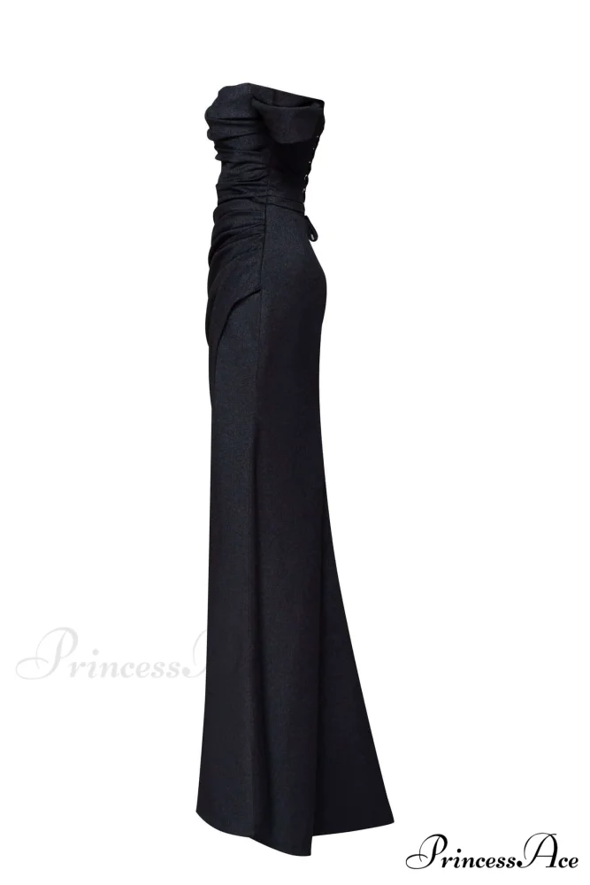 Black Epic Off-The-Shoulder Charming Thigh Slit Maxi Dress - Image 4