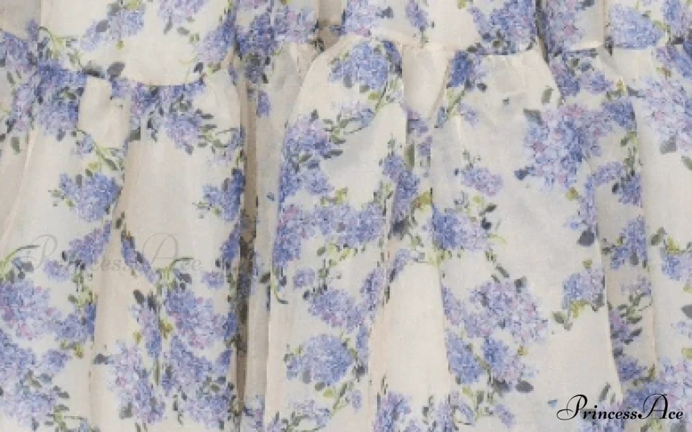 Hydrangea Tender Floral Charming Maxi Tie-Strap Dress - Image 6