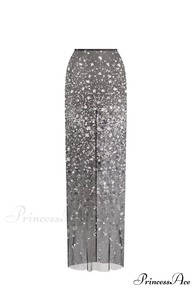 Crystal-Covered Fabulous Stylish Black Maxi Dress - Image 11