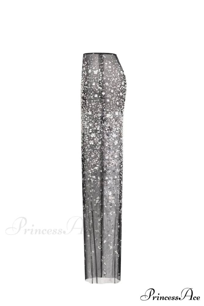 Crystal-Covered Fabulous Stylish Black Maxi Dress - Image 13