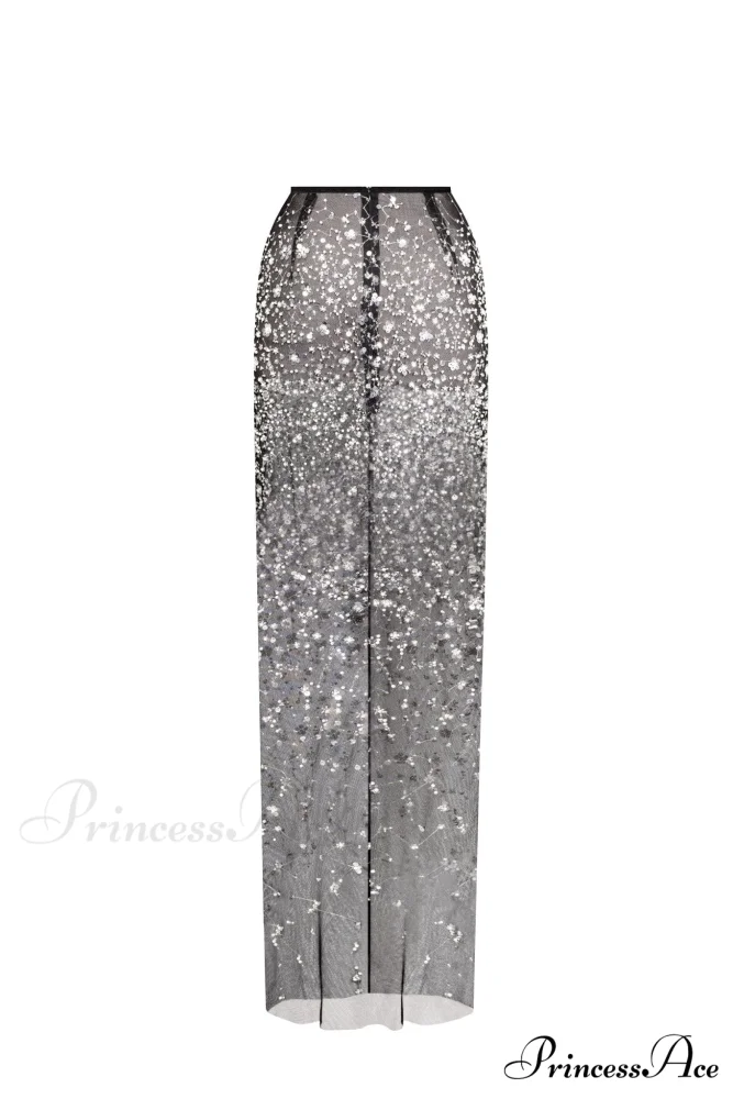 Crystal-Covered Fabulous Stylish Black Maxi Dress - Image 14