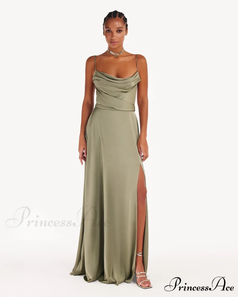 Boudoir Olive Stylish Silk Slip Dress - Image 2
