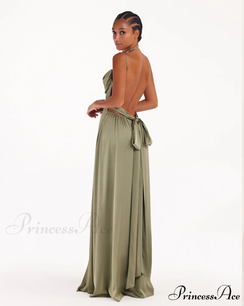 Boudoir Olive Stylish Silk Slip Dress - Image 4
