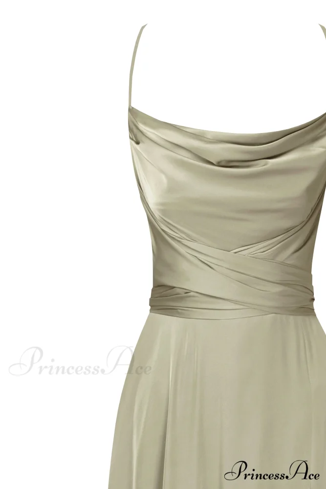 Boudoir Olive Stylish Silk Slip Dress - Image 5
